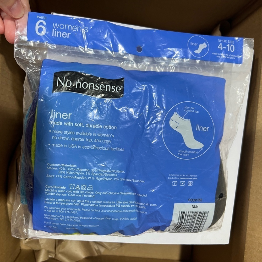 Women’s‎ liner socks No Nonsense 6 pk for sz 4-10 new NIP - Picture 2 of 6
